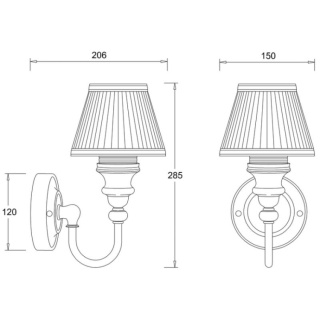 Burlington LED Bathroom Ornate Wall Light & White Fine Pleated Shade